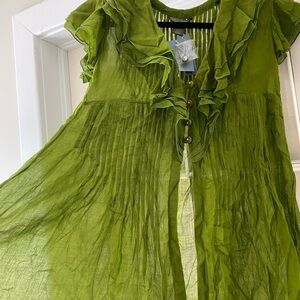 Paul Ropp ruffle short sleeve blouse